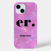 Monogram fantasie waterverf Stijlvol Modern Minima Case-Mate iPhone Case (Achterkant)