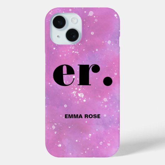 Monogram fantasie waterverf Stijlvol Modern Minima Case-Mate iPhone Case (Achterkant)