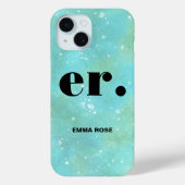 Monogram fantasie waterverf Stijlvol Modern Minima Case-Mate iPhone Case (Achterkant)