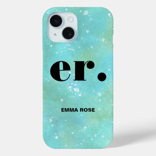 Monogram fantasie waterverf Stijlvol Modern Minima Case-Mate iPhone Case (Achterkant)