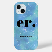 Monogram fantasie waterverf Stijlvol Modern Minima Case-Mate iPhone Case (Achterkant)