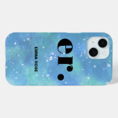 Monogram fantasie waterverf Stijlvol Modern Minima Case-Mate iPhone Case (Achterkant (horizontaal))