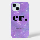 Monogram fantasie waterverf Stijlvol Modern Minima Case-Mate iPhone Case (Achterkant)