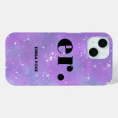 Monogram fantasie waterverf Stijlvol Modern Minima Case-Mate iPhone Case (Achterkant (horizontaal))