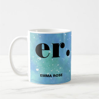 Monogram fantasie waterverf Stijlvol Modern Minima Koffiemok