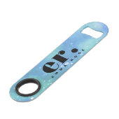 Monogram fantasie waterverf Stijlvol Modern Minima Speed Flessenopener (Voorkant Gekanteld)