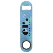 Monogram fantasie waterverf Stijlvol Modern Minima Speed Flessenopener (Achterkant)