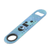 Monogram fantasie waterverf Stijlvol Modern Minima Speed Flessenopener (Achterkant Gekanteld)