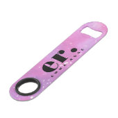 Monogram fantasie waterverf Stijlvol Modern Minima Speed Flessenopener (Voorkant Gekanteld)