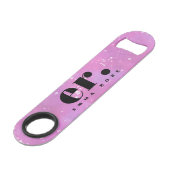 Monogram fantasie waterverf Stijlvol Modern Minima Speed Flessenopener (Achterkant Gekanteld)