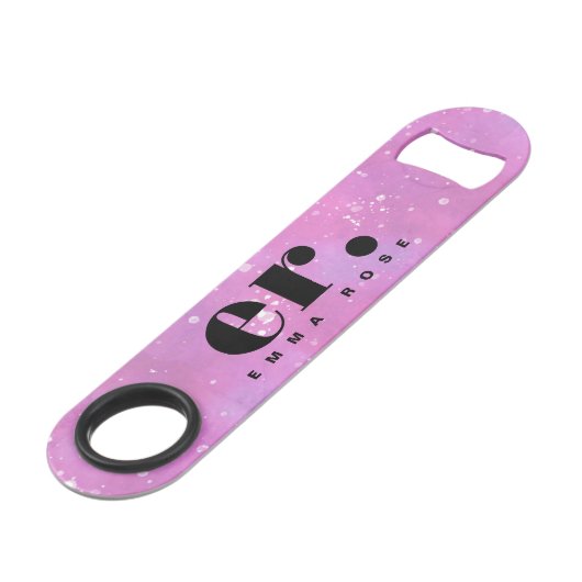 Monogram fantasie waterverf Stijlvol Modern Minima Speed Flessenopener (Achterkant Gekanteld)