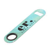 Monogram fantasie waterverf Stijlvol Modern Minima Speed Flessenopener (Voorkant Gekanteld)