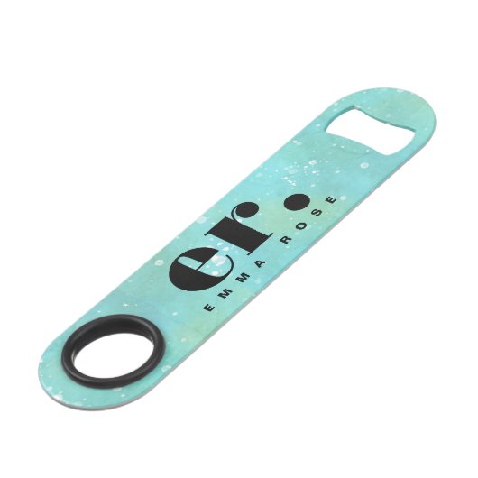 Monogram fantasie waterverf Stijlvol Modern Minima Speed Flessenopener (Achterkant Gekanteld)