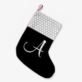 Monogram Farmhouse Black and White Kleine Kerstsok (Voorkant (Hangend))