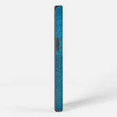 Monogram Faux Blue Leather iPhone Hoesje (Rechterkant)