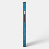 Monogram Faux Blue Leather iPhone Hoesje (Linkerkant)