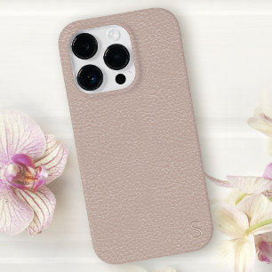 Monogram Faux Blush leder Roze Case-Mate iPhone Case