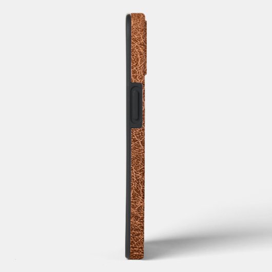 Monogram Faux Brown Leather Case-Mate iPhone Case (Achterkant / Rechts)