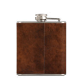 Monogram Faux Brown Leather Flask Heupfles (Achterkant)