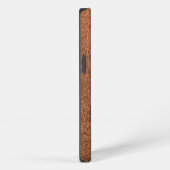 Monogram Faux Brown Leather iPhone Hoesje (Rechterkant)