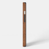 Monogram Faux Brown Leather iPhone Hoesje (Linkerkant)
