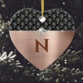 Monogram Faux Copper Glam en Diamond Leather Keramisch Ornament