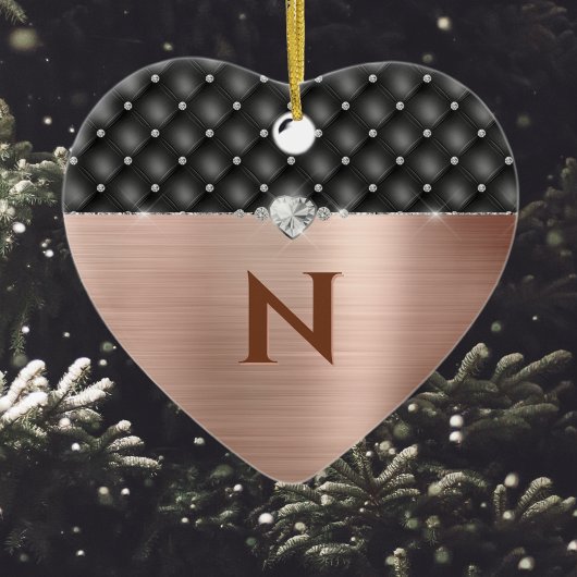 Monogram Faux Copper Glam en Diamond Leather Keramisch Ornament