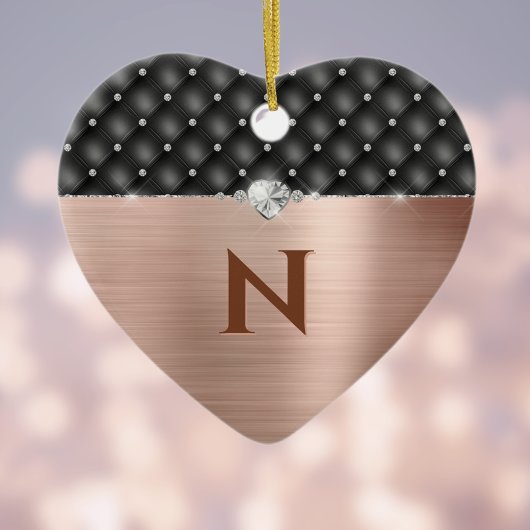 Monogram Faux Copper Glam en Diamond Leather Keramisch Ornament