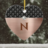 Monogram Faux Copper Glam en Diamond Leather Keramisch Ornament