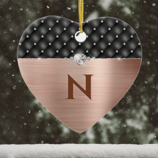 Monogram Faux Copper Glam en Diamond Leather Keramisch Ornament