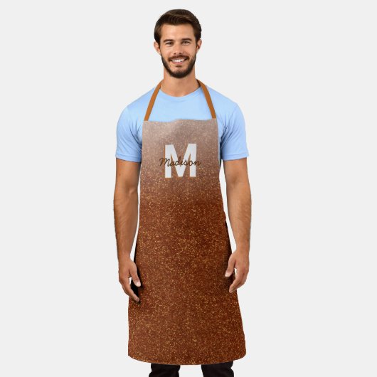 Monogram Faux Copper Glitter Elegant Chic Schort (Gedragen)