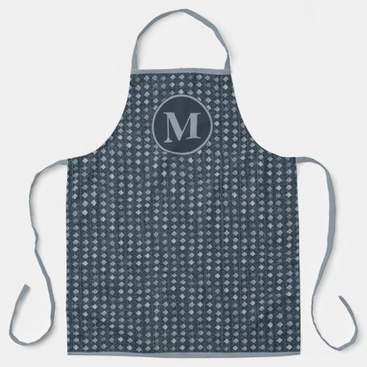 Monogram Faux Denim Diamond Pattern Schort (Voorkant)
