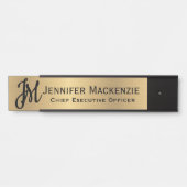 Monogram Faux Gold Kantoor Deurborden Deurbordje (Voorkant)