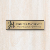 Monogram Faux Gold Kantoor Deurborden Deurbordje (Voorkant)