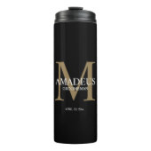Monogram Faux Gold Named thermal tumbler Thermosbeker (Voorkant)