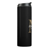 Monogram Faux Gold Named thermal tumbler Thermosbeker (Gedraaid links)