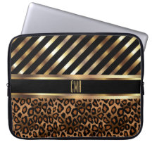Monogram Faux Gold Stripes en 🐆 luipaard afdrukke