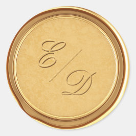 Monogram Faux Gold Wax Envelope Sticker