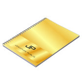 Monogram Faux Goud Aangepaste Elegante Sjabloon Notitieboek (Linkerzijde)