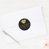 Monogram Faux Gouden Hart Paar Retouradres Ronde Sticker (Envelop)
