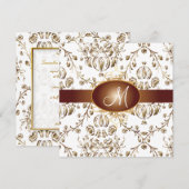 Monogram faux koper demask/white kaart (Voorkant / Achterkant)