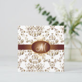 Monogram faux koper demask/white kaart (Staand voorkant)