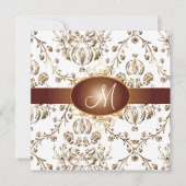 Monogram faux koper demask/white kaart (Voorkant)