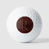Monogram Faux leder bruin reliëf Golfballen (Voorkant)