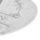 Monogram Faux Marble Wreatname Familienaam Snijplank (Hoek)