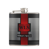 Monogram Faux Metal Vinyl Wrapped Kolf Heupfles (Voorkant)