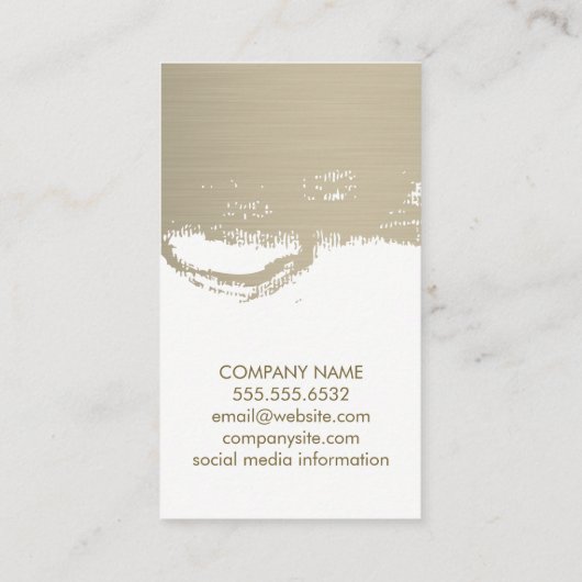 Monogram Faux Metallic geborsteld Visitekaartje (Achterkant)