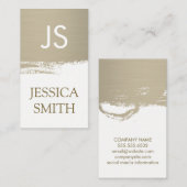 Monogram Faux Metallic geborsteld Visitekaartje (Voorkant / Achterkant)