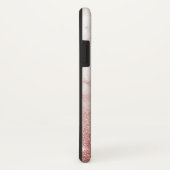 Monogram Faux Roos Gold Glitter White Marble Ombre Case-Mate iPhone Case (Achterkant / rechts)