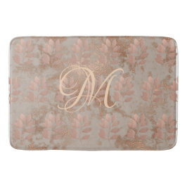 Monogram Faux Roos Gold Patroon Bath Mat